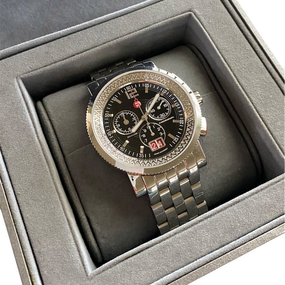 Michele Stainless Steel 42mm Sport Sail Diamond Watch - Picture 10 of 10